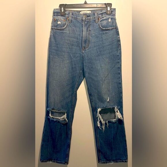 Abercrombie & Fitch Blue Cropped Jeans - Picture 3 of 11